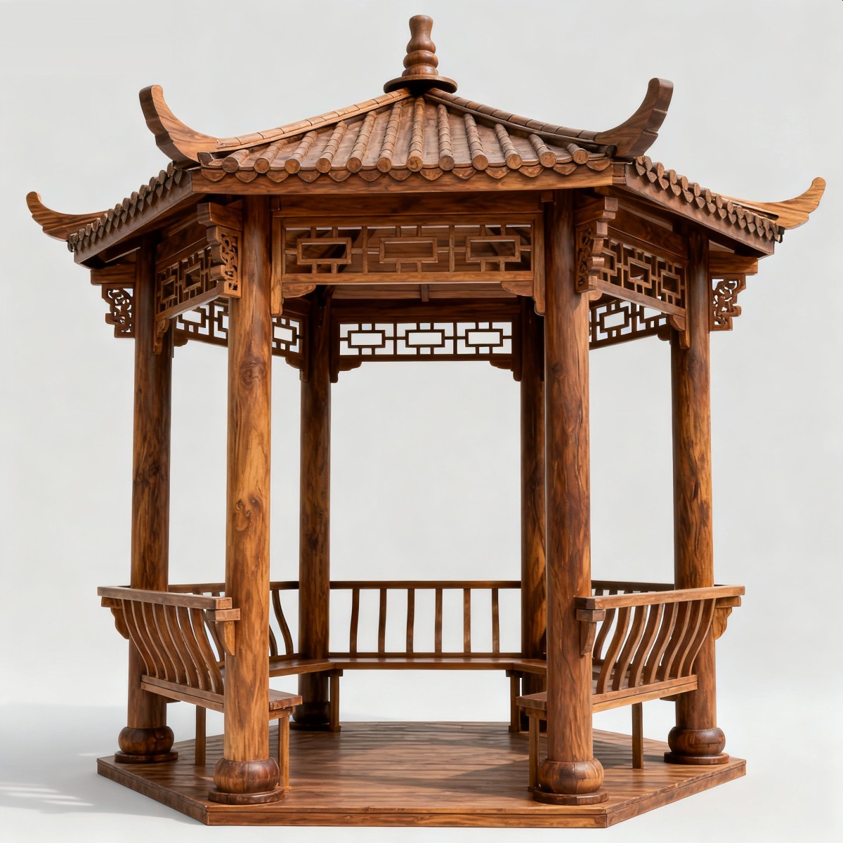 福建中式风格防腐木凉亭,实木凉亭,木亭